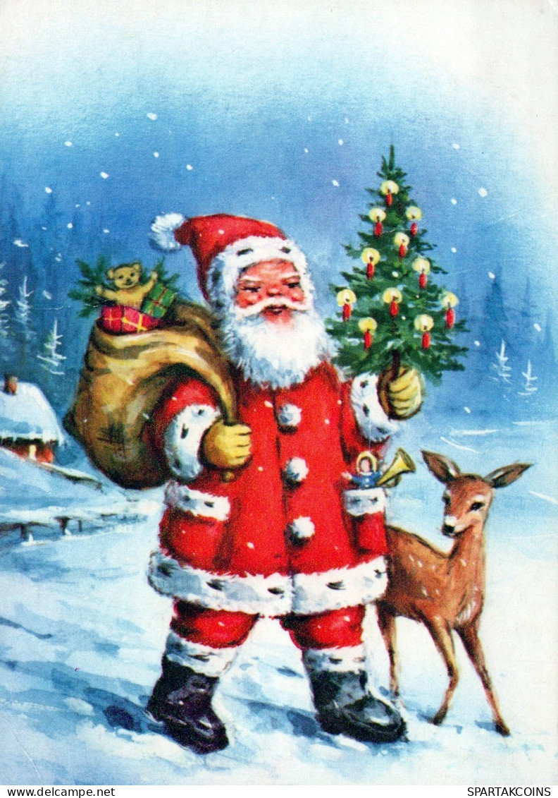 WEIHNACHTSMANN SANTA CLAUS WEIHNACHTSFERIEN Vintage Postkarte CPSM #PAJ695.A - Santa Claus