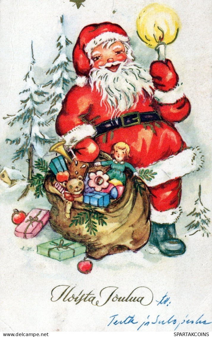WEIHNACHTSMANN SANTA CLAUS WEIHNACHTSFERIEN Vintage Postkarte CPSMPF #PAJ477.A - Santa Claus