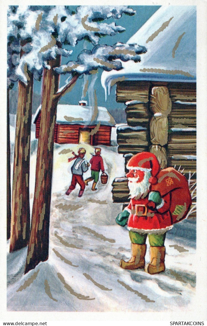 PÈRE NOËL NOËL Fêtes Voeux Vintage Carte Postale CPSMPF #PAJ461.A - Santa Claus
