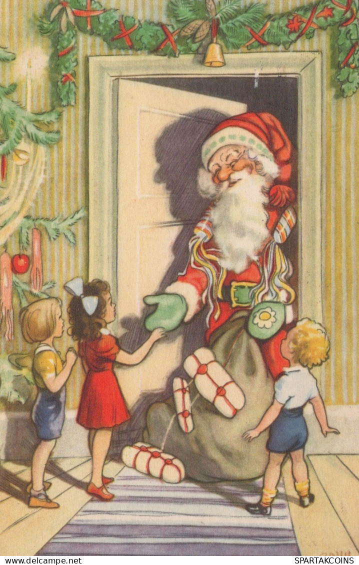 PAPÁ NOEL NAVIDAD Fiesta Vintage Tarjeta Postal CPSMPF #PAJ464.A - Santa Claus