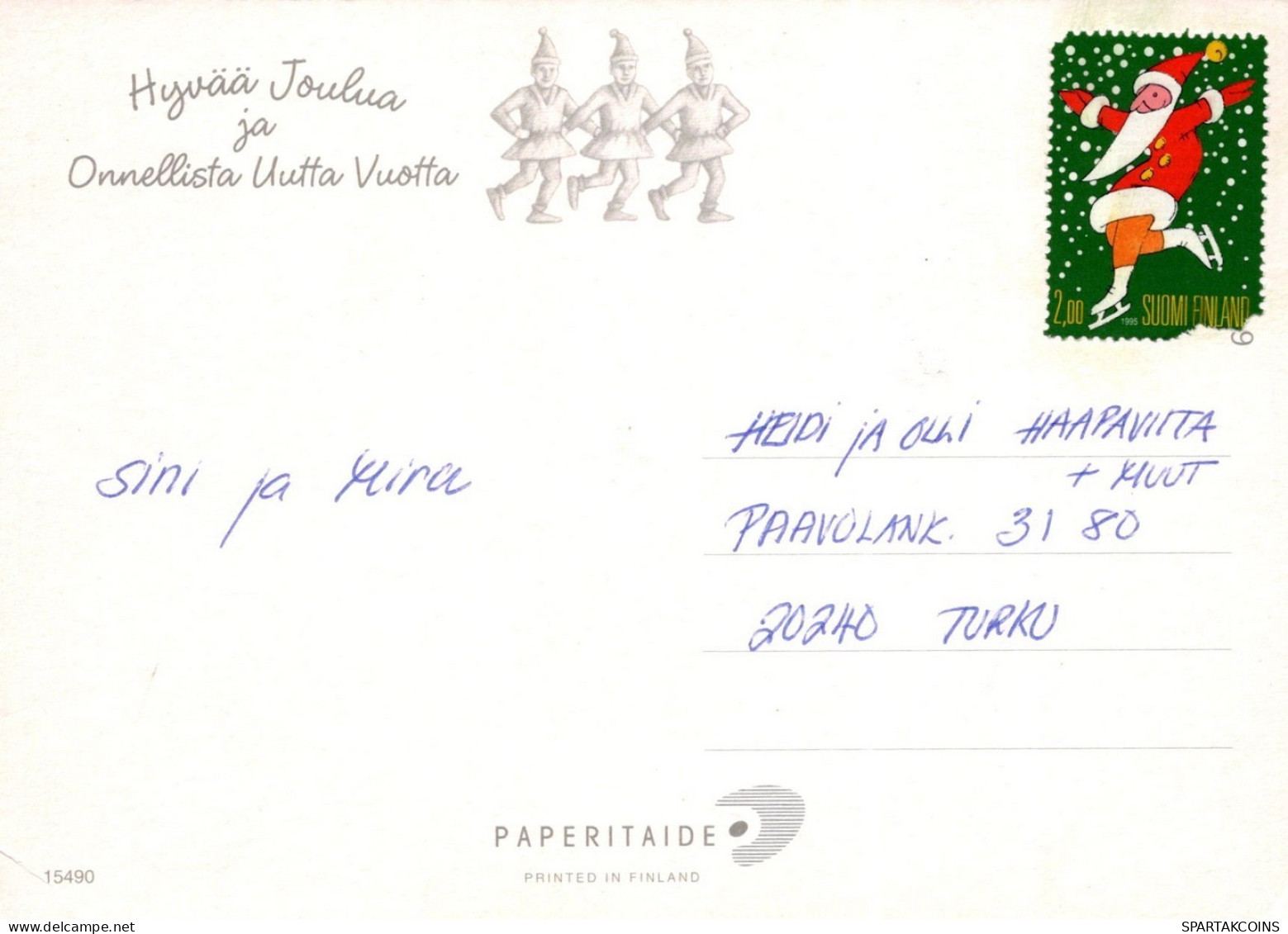 PAPÁ NOEL NAVIDAD Fiesta Vintage Tarjeta Postal CPSM #PAJ523.A - Santa Claus