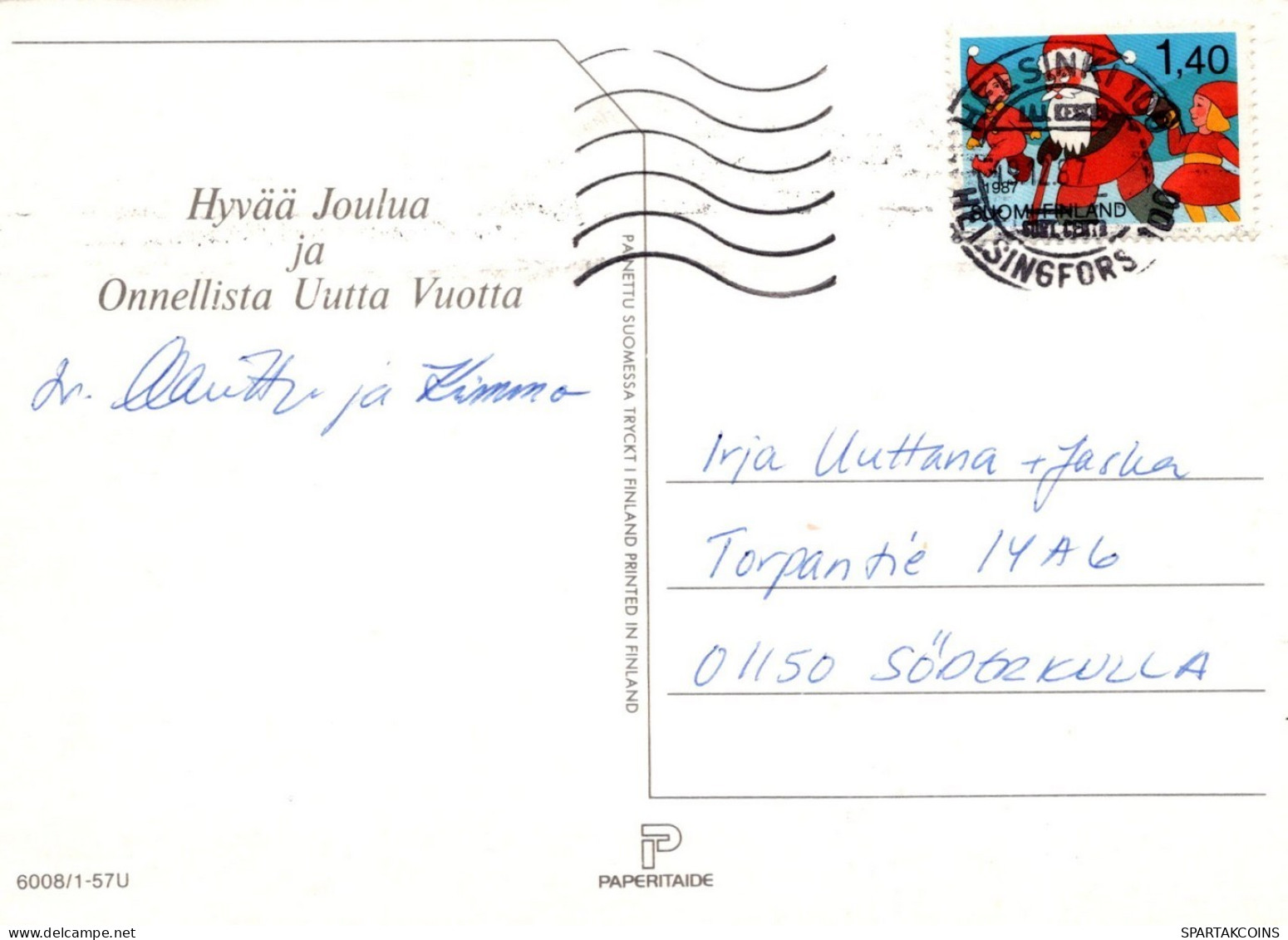 SANTA CLAUS CHRISTMAS Holidays Vintage Postcard CPSM #PAJ522.A - Santa Claus