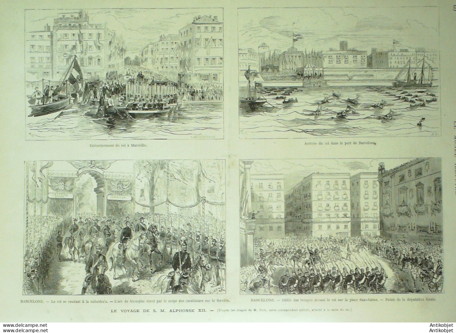 Le Monde Illustré 1875 N°928 Turquie Constantinople Espagne Valence Barcelone Urnieta Alphonse XII - 1850 - 1899