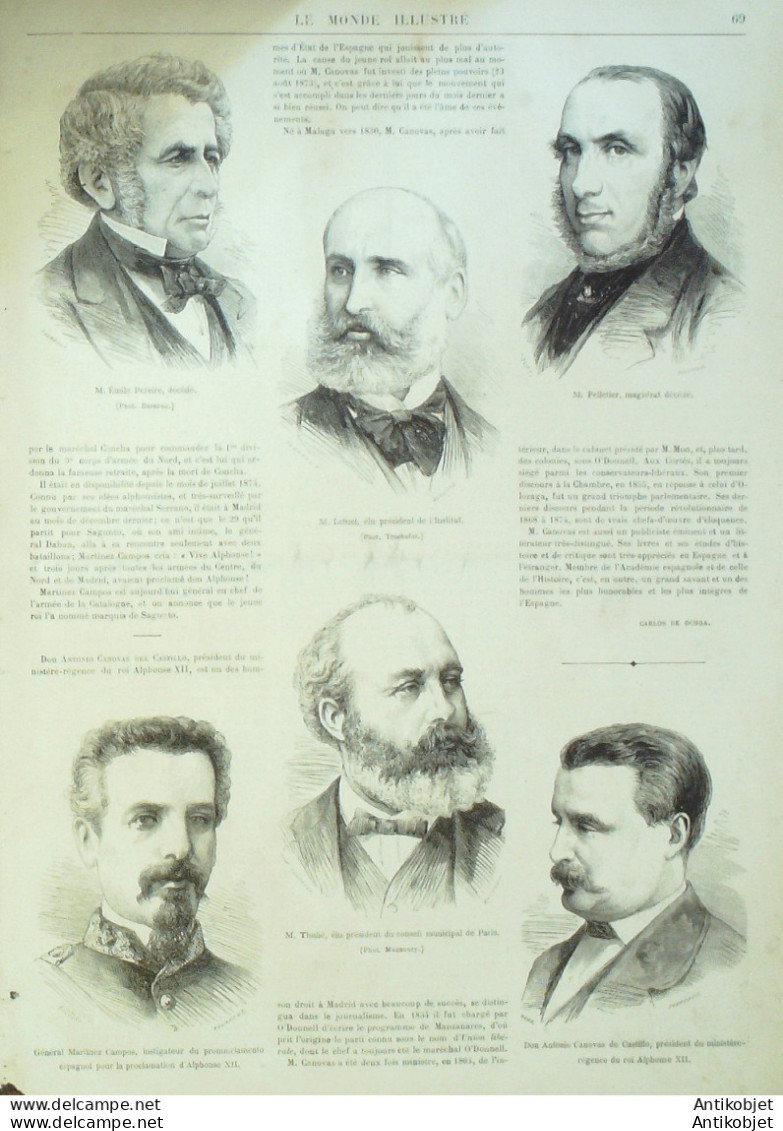 Le Monde Illustré 1875 N°928 Turquie Constantinople Espagne Valence Barcelone Urnieta Alphonse XII - 1850 - 1899