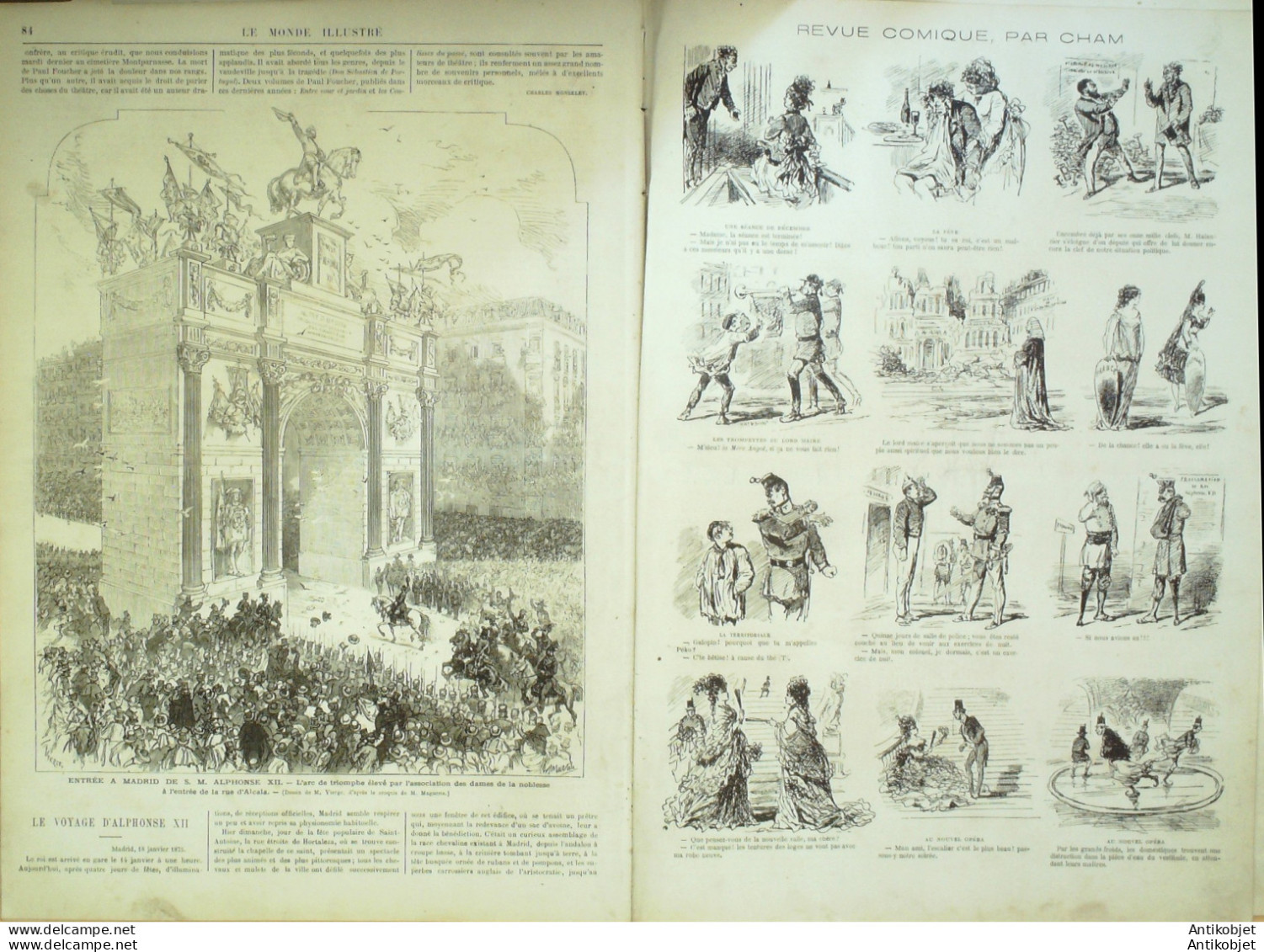 Le Monde Illustré 1875 N°929 Suisse St-Gothard Espagne Madrid Alphonse XII Ollioules (83) - 1850 - 1899