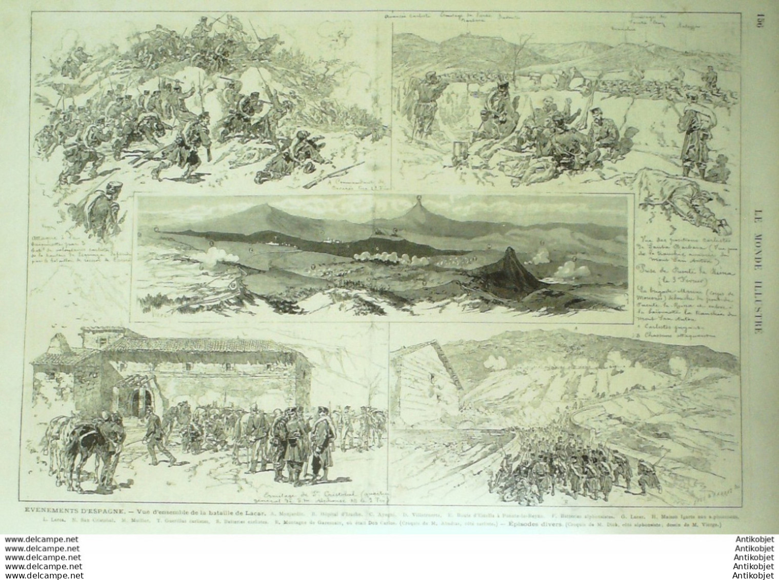 Le Monde Illustré 1875 N°934 Espagne Lacar Lorca Roland Armeaia Hong Kong  Reims (51) Epées Charlemagne - 1850 - 1899