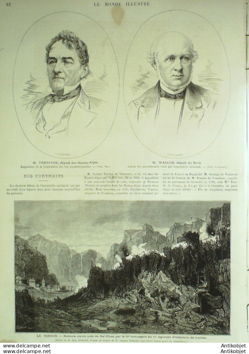Le Monde Illustré 1875 N°930 Chine Tonkin Haî-Phon Monaco (98) Chili Santiago Philadelphie - 1850 - 1899