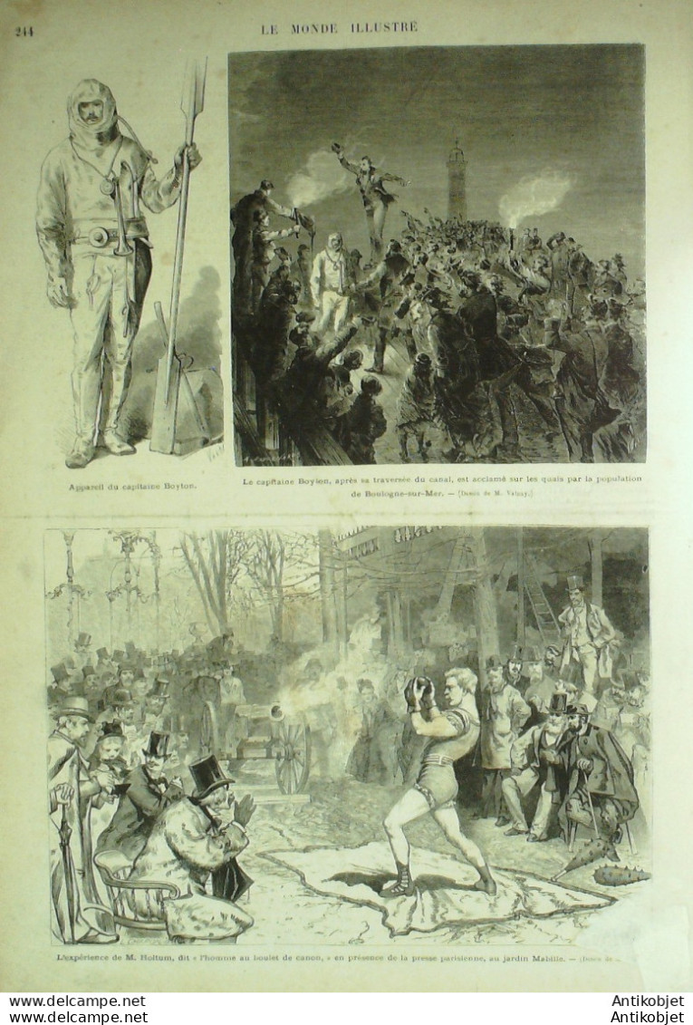 Le Monde Illustré 1875 N°940 Chateaudun (28) St-Pons Nice (06) Boulogne-sur-mer (62) Toulon (83) - 1850 - 1899