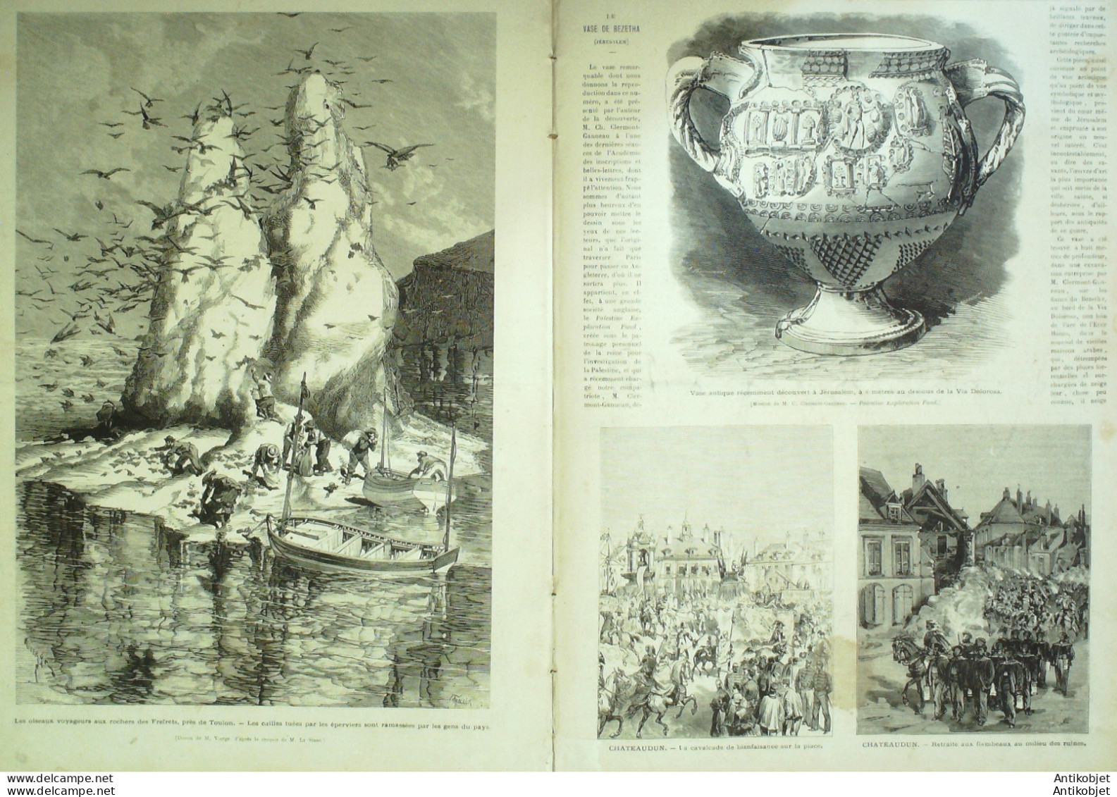 Le Monde Illustré 1875 N°940 Chateaudun (28) St-Pons Nice (06) Boulogne-sur-mer (62) Toulon (83) - 1850 - 1899