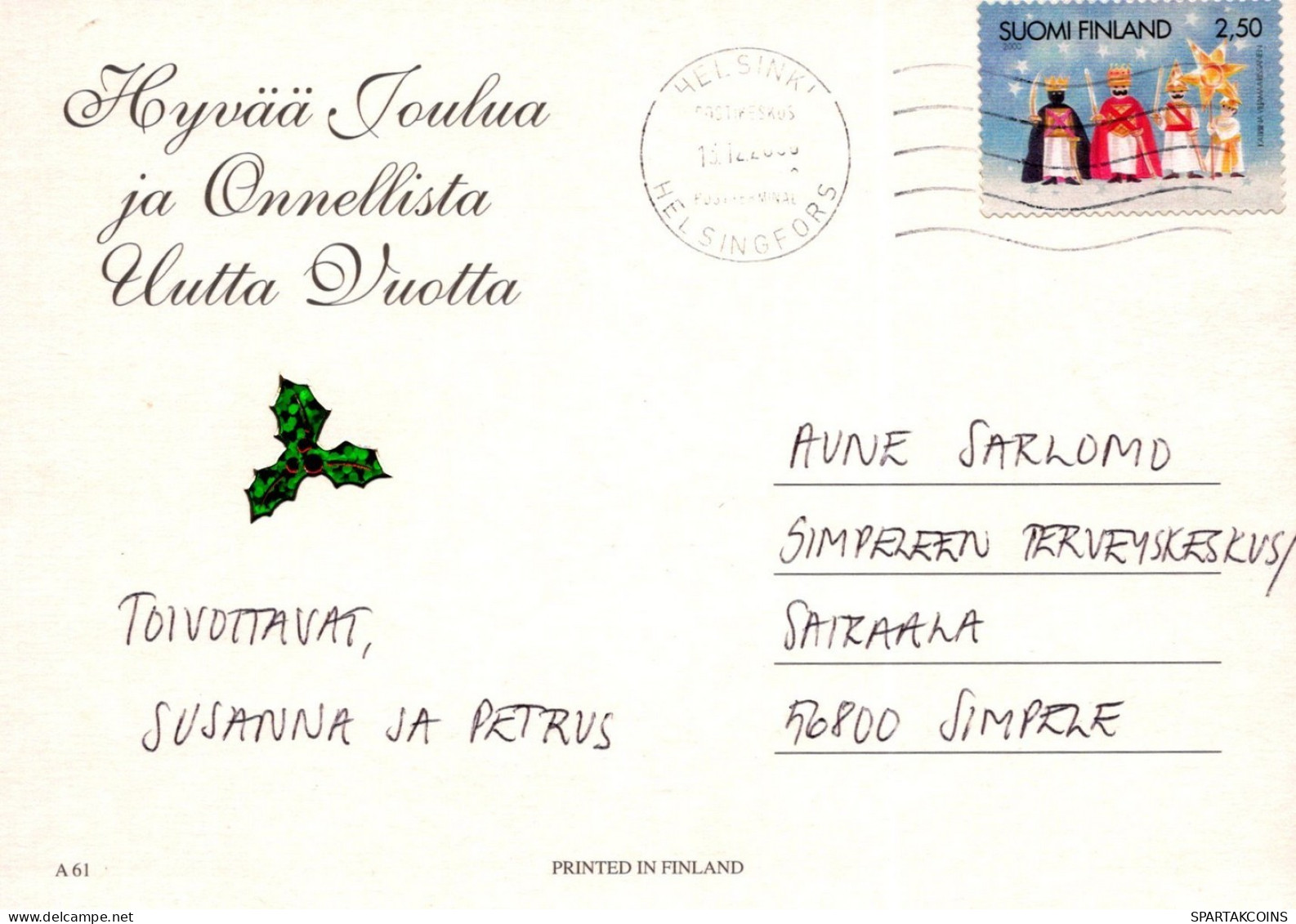 ÁNGEL NAVIDAD Vintage Tarjeta Postal CPSM #PAH759.A - Angels
