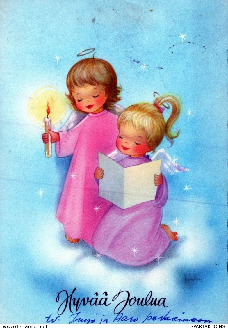 ANGELO Buon Anno Natale Vintage Cartolina CPSM #PAH655.A - Anges