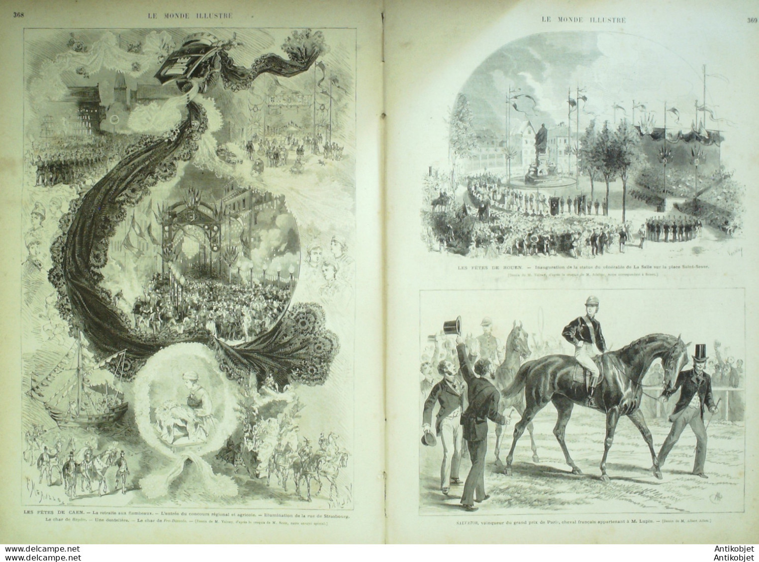 Le Monde Illustré 1875 N°948 Caen (14) Ville D'Avray (92) Rouen (76) Italie Ferrare Angleterre Londres Hyde Park - 1850 - 1899