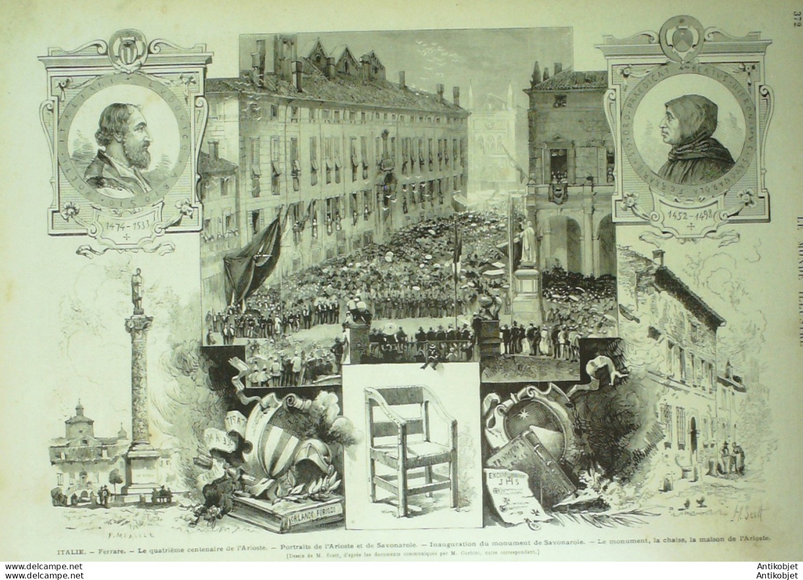 Le Monde Illustré 1875 N°948 Caen (14) Ville D'Avray (92) Rouen (76) Italie Ferrare Angleterre Londres Hyde Park - 1850 - 1899