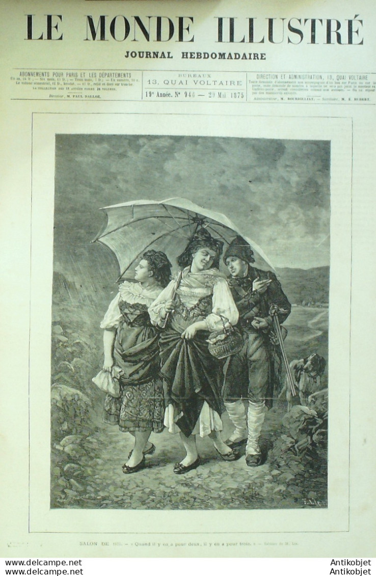 Le Monde Illustré 1875 N°946 Japon Yokoska Mikado Belgique Gand Amiens (80) Aix (13) Pré-Catelan (92) - 1850 - 1899