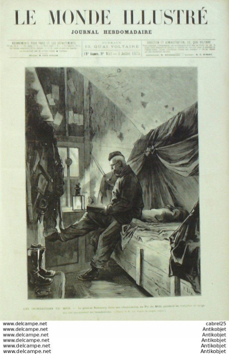 Le Monde Illustré 1875 N°951 Toulouse (31) Tarbes (65) Pont Sur L'Adour Inondations - 1850 - 1899