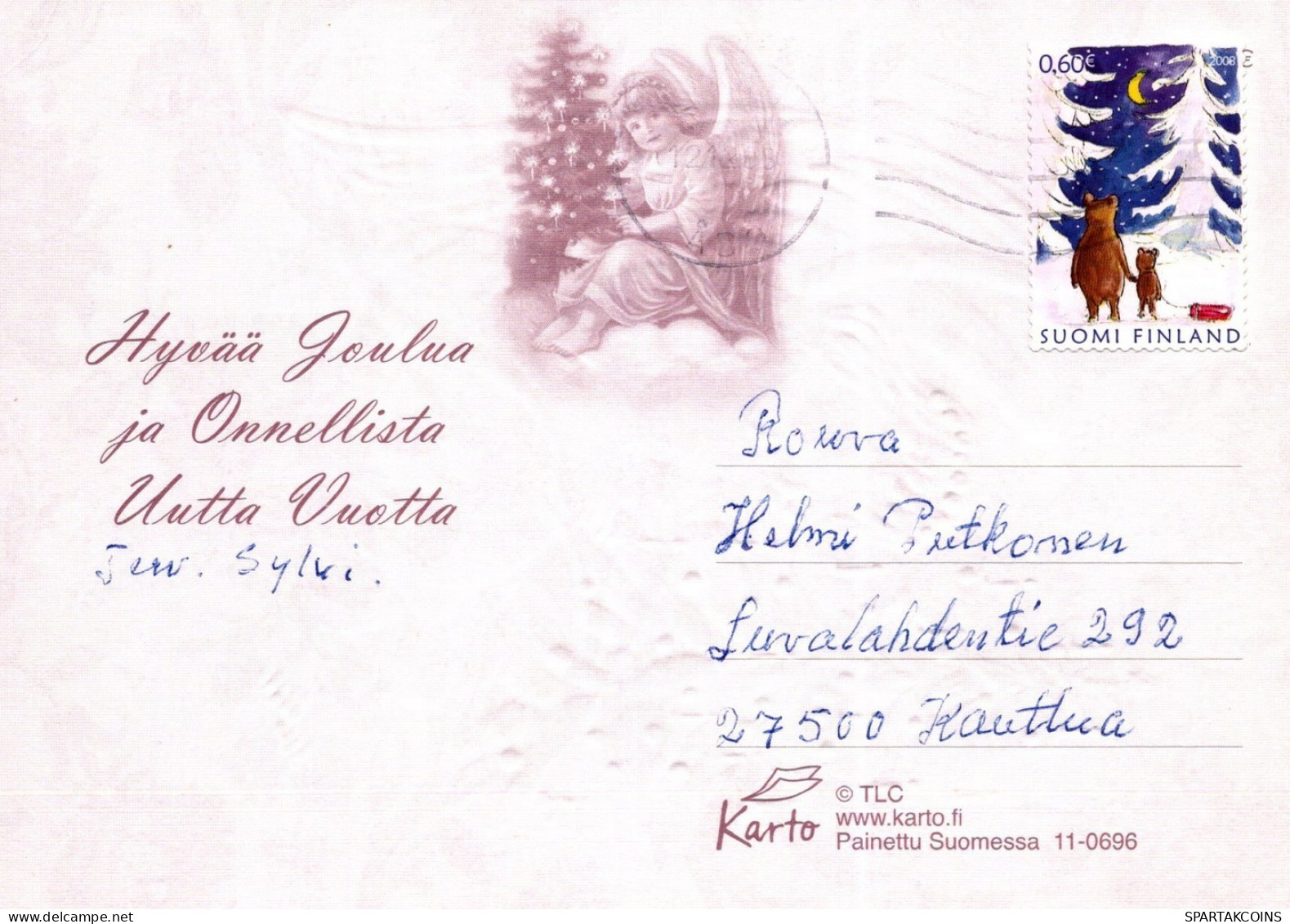 ÁNGEL NAVIDAD Vintage Tarjeta Postal CPSM #PAH609.A - Angels