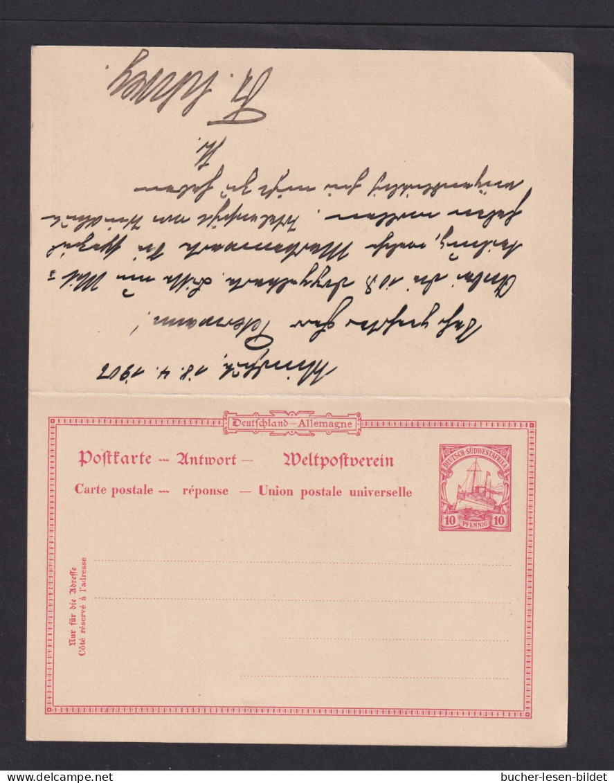 1906 - 10 Pf. Doppel-Ganzsache (P 16) Ab Windhuk Nach Dresden - German South West Africa