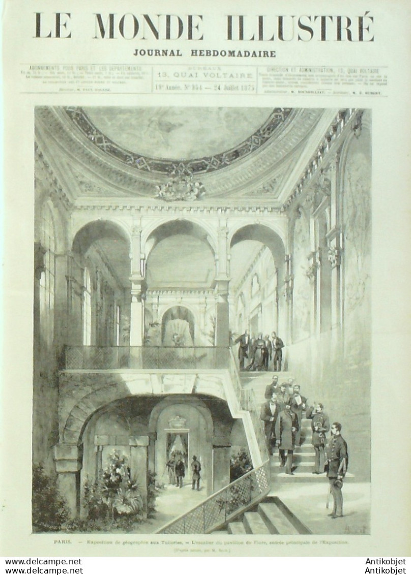 Le Monde Illustré 1875 N°954 Allemagne Kiel Nancy (54) Autriche Vienne Chinon (37) Japon Yokohama Espagne Tolosa - 1850 - 1899