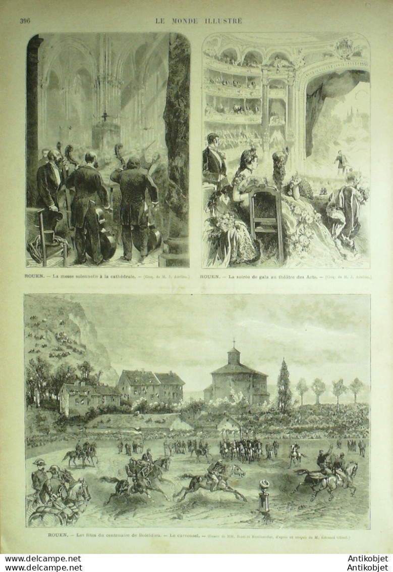 Le Monde Illustré 1875 N°950 Rouen (76) Longchamp (92) Montmartre Autriche Vienne Abadie - 1850 - 1899