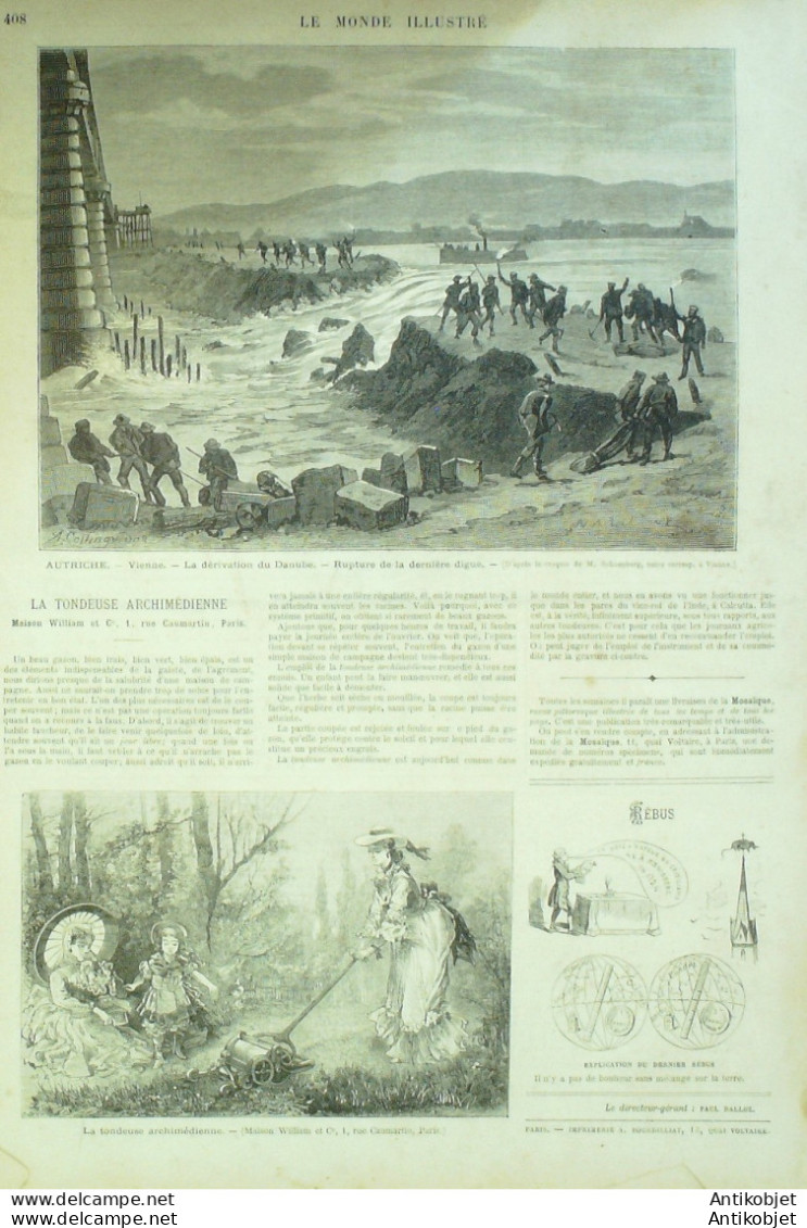 Le Monde illustré 1875 n°950 Rouen (76) Longchamp (92) Montmartre Autriche Vienne Abadie
