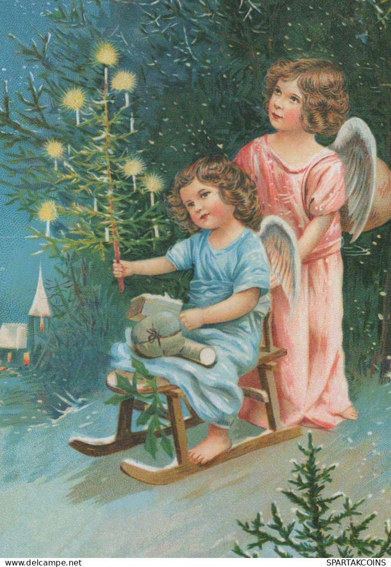 ANGEL CHRISTMAS Holidays Vintage Postcard CPSM #PAH568.A - Angels