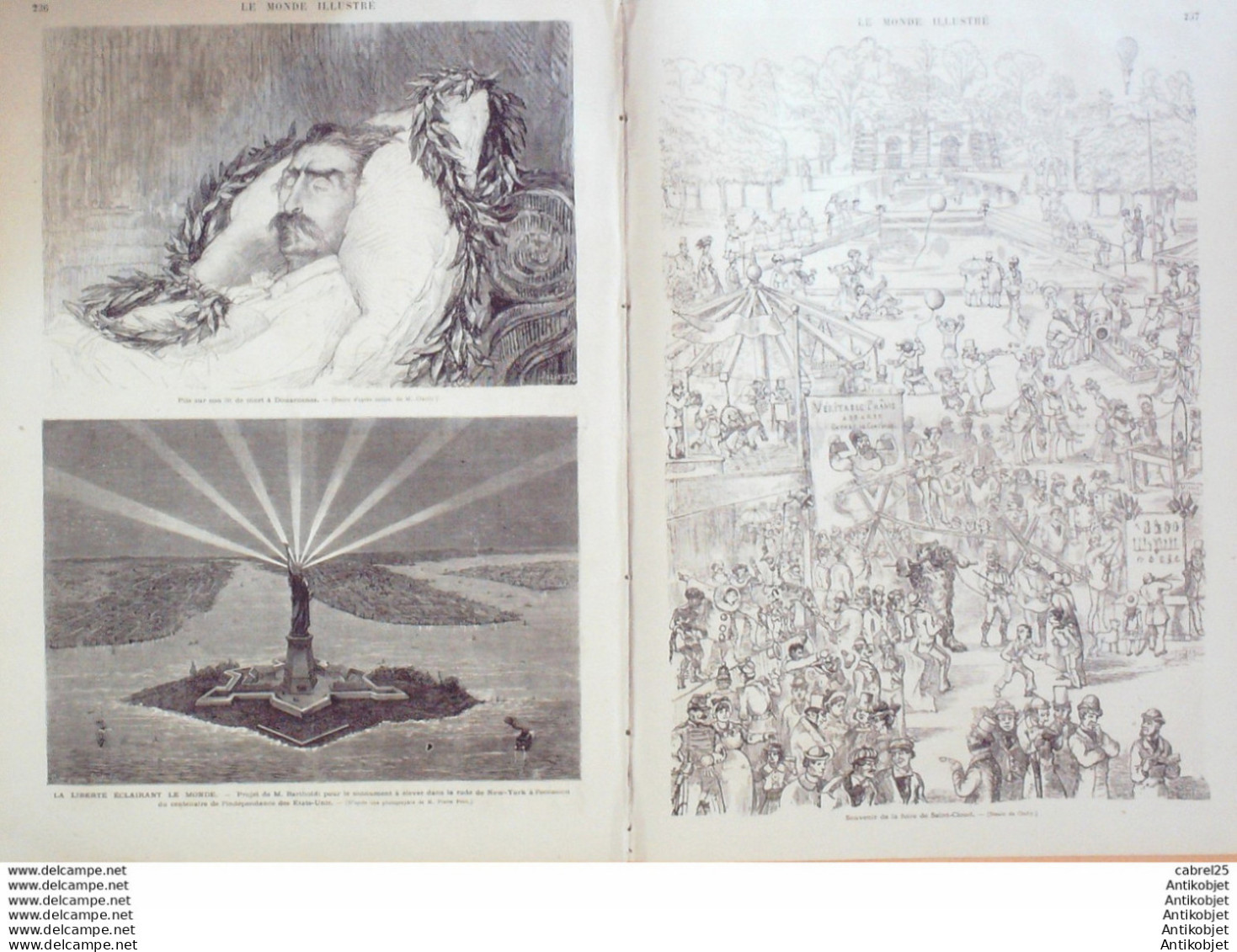 Le Monde Illustré 1875 N°965 St Privat (34) Chateau Landon (77) Vernon (28) Douarnenez (29) Reanville (27) Herzégovie - 1850 - 1899