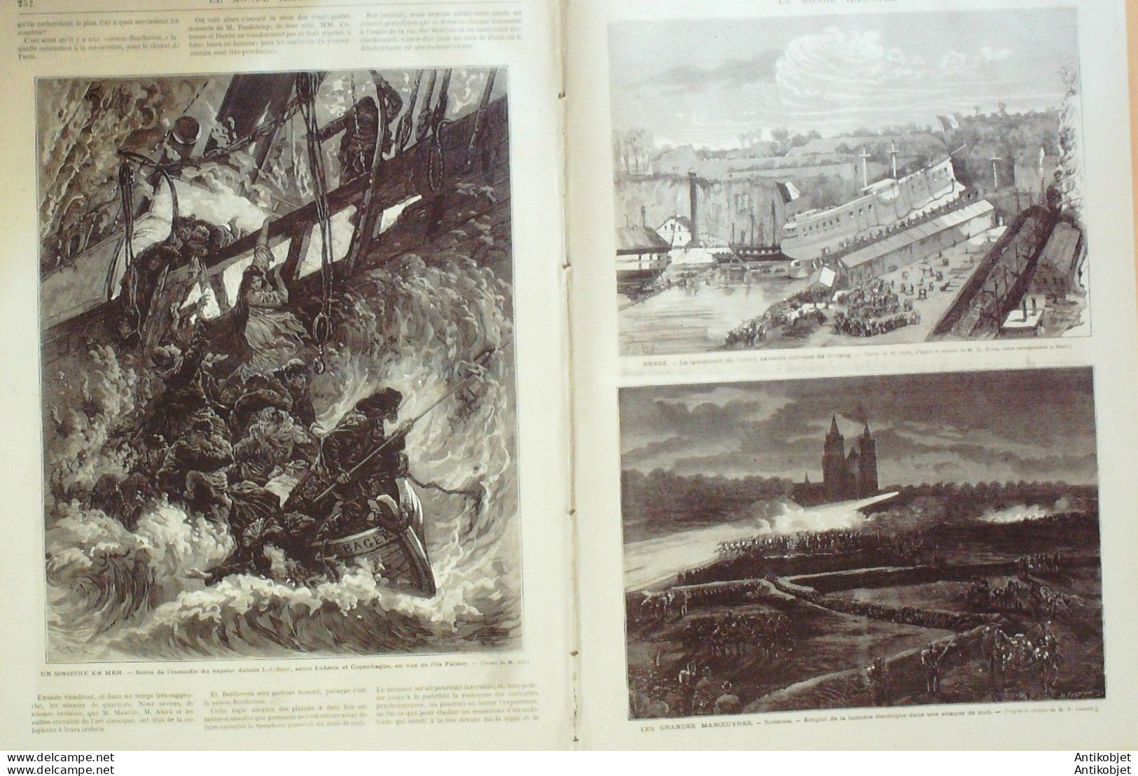 Le Monde Illustré 1875 N°966 Soissons (02) Brest (29) Telescope L'observatoire Carpeaux St-Denis (93) - 1850 - 1899