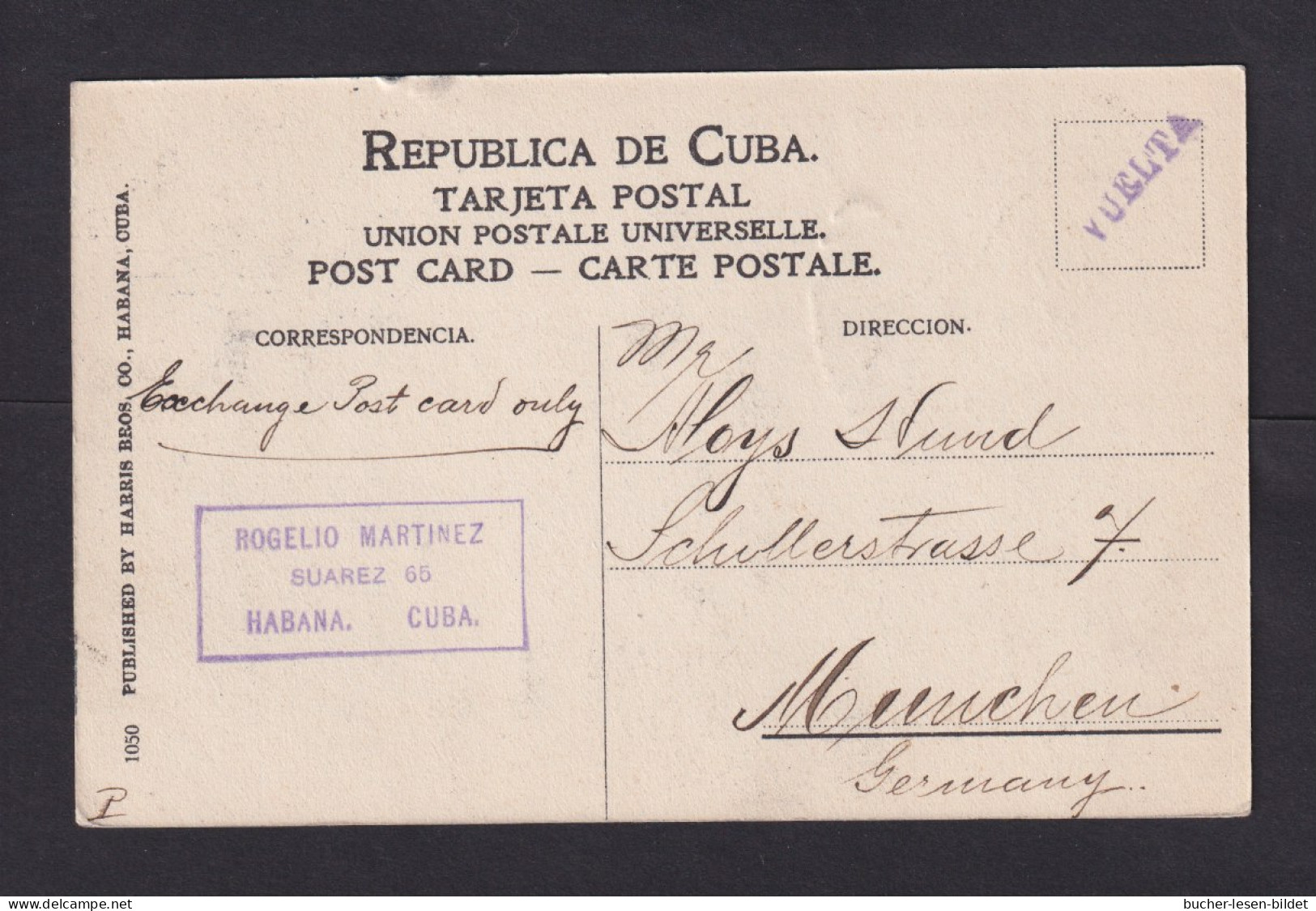 Paar 1 C. Auf Karte Ab Habana Nach München - Lettres & Documents