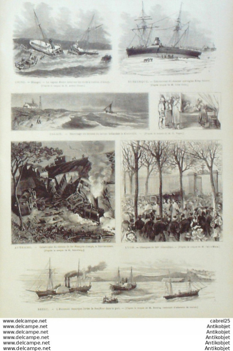 Le Monde Illustré 1875 N°973 Bulgarie Schumla Serbie Belgrade Dunkerque (62) Brest (29) Chine Shangai Bazeilles (08) - 1850 - 1899