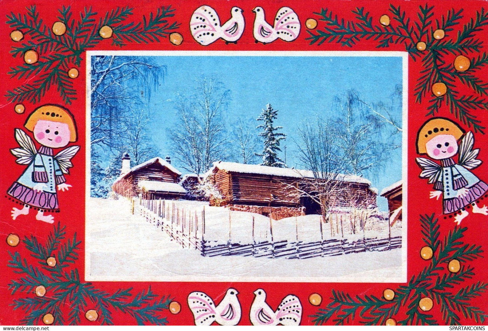 ANGEL CHRISTMAS Holidays Vintage Postcard CPSM #PAH014.A - Angels