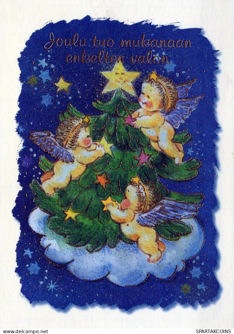 ENGEL WEIHNACHTSFERIEN Feiern & Feste Vintage Ansichtskarte Postkarte CPSM #PAG917.A - Angels