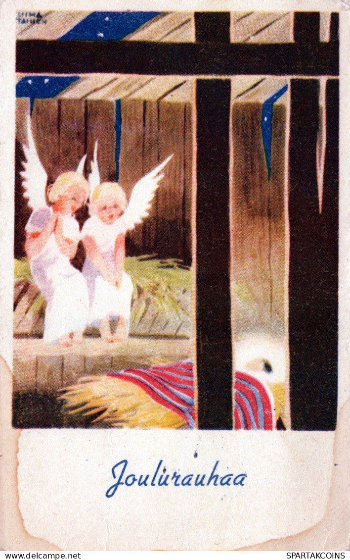 ENGEL WEIHNACHTSFERIEN Vintage Ansichtskarte Postkarte CPSMPF #PAG820.A - Angels