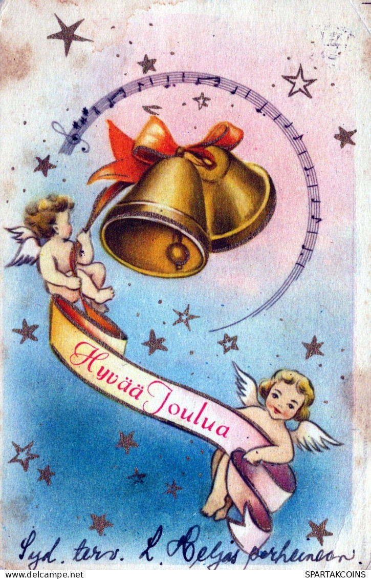 ANGELO Buon Anno Natale Vintage Cartolina CPSMPF #PAG760.A - Angels