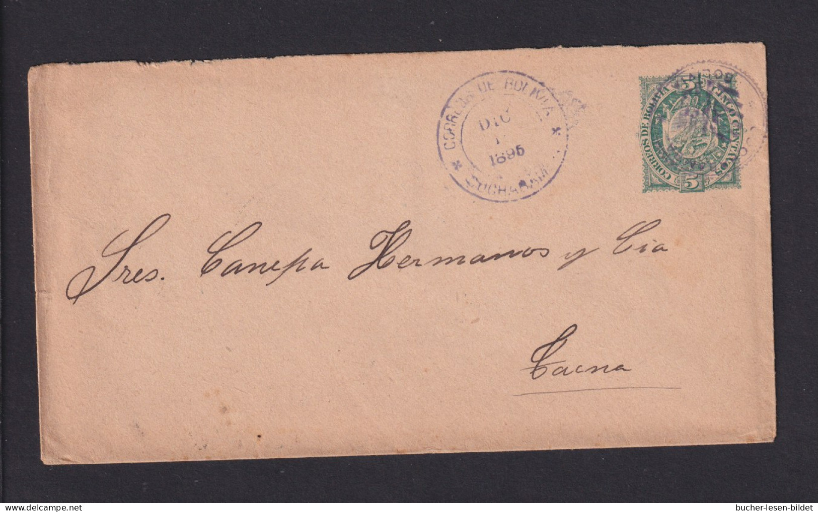 1895 - 5 C. Ganzsache Ab Cochambana Nach Chile - Bolivie