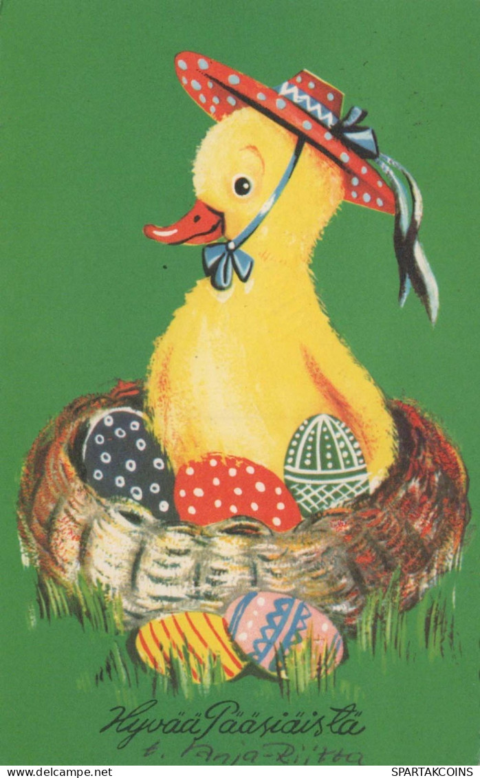 EASTER CHICKEN EGG Vintage Postcard CPA #PKE446.A - Easter