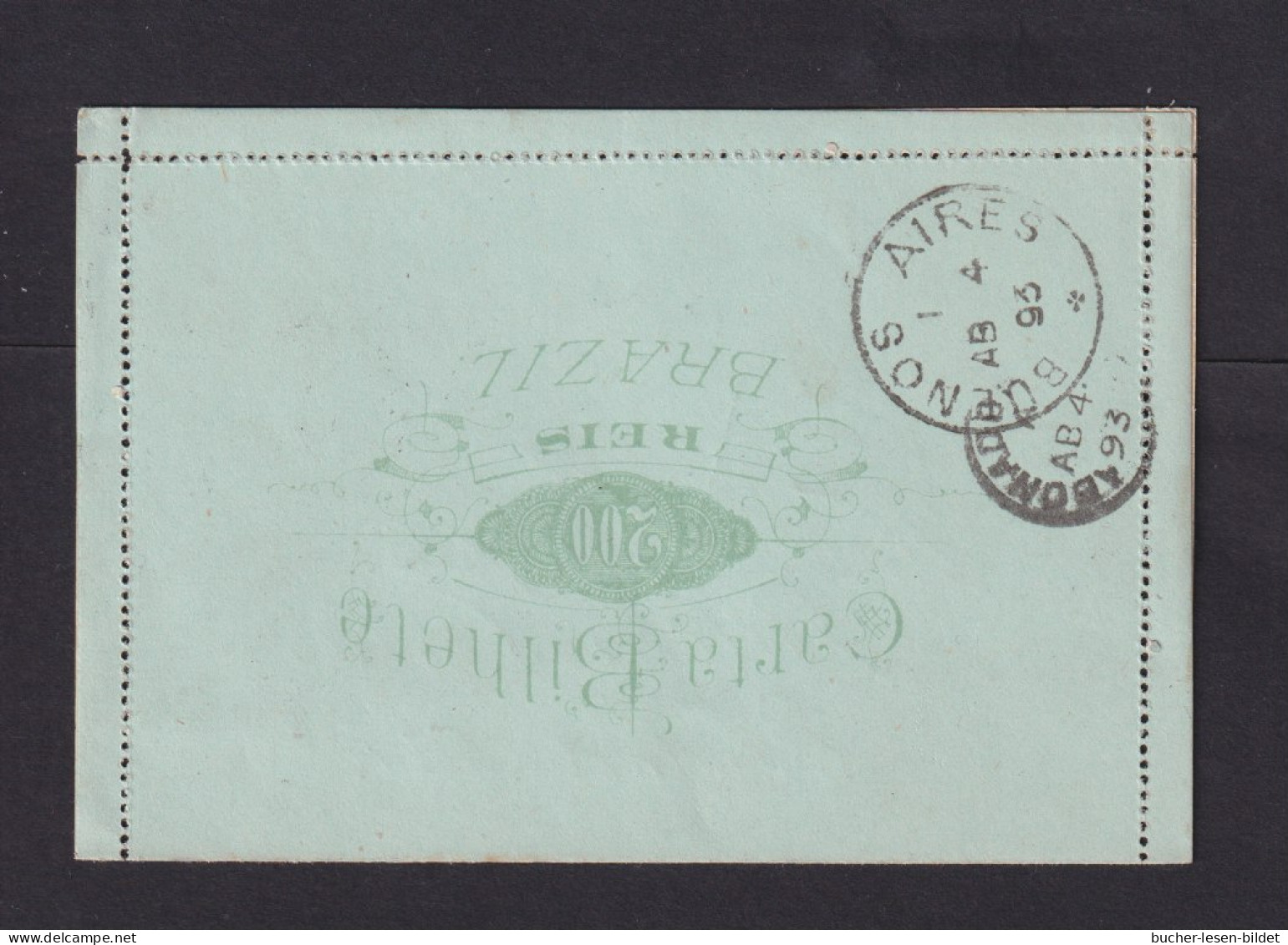1893 - 200 R. Ganzsache Ab Rio Nach Buenos Aires - Briefe U. Dokumente