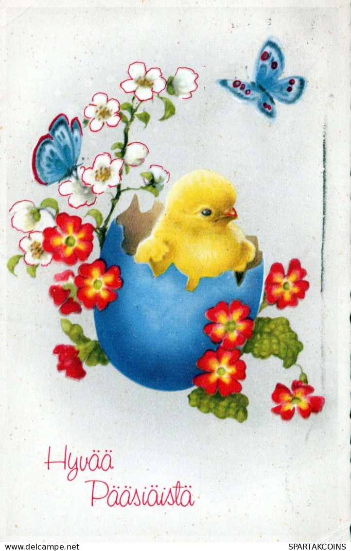 EASTER CHICKEN EGG Vintage Postcard CPA #PKE441.A - Pâques