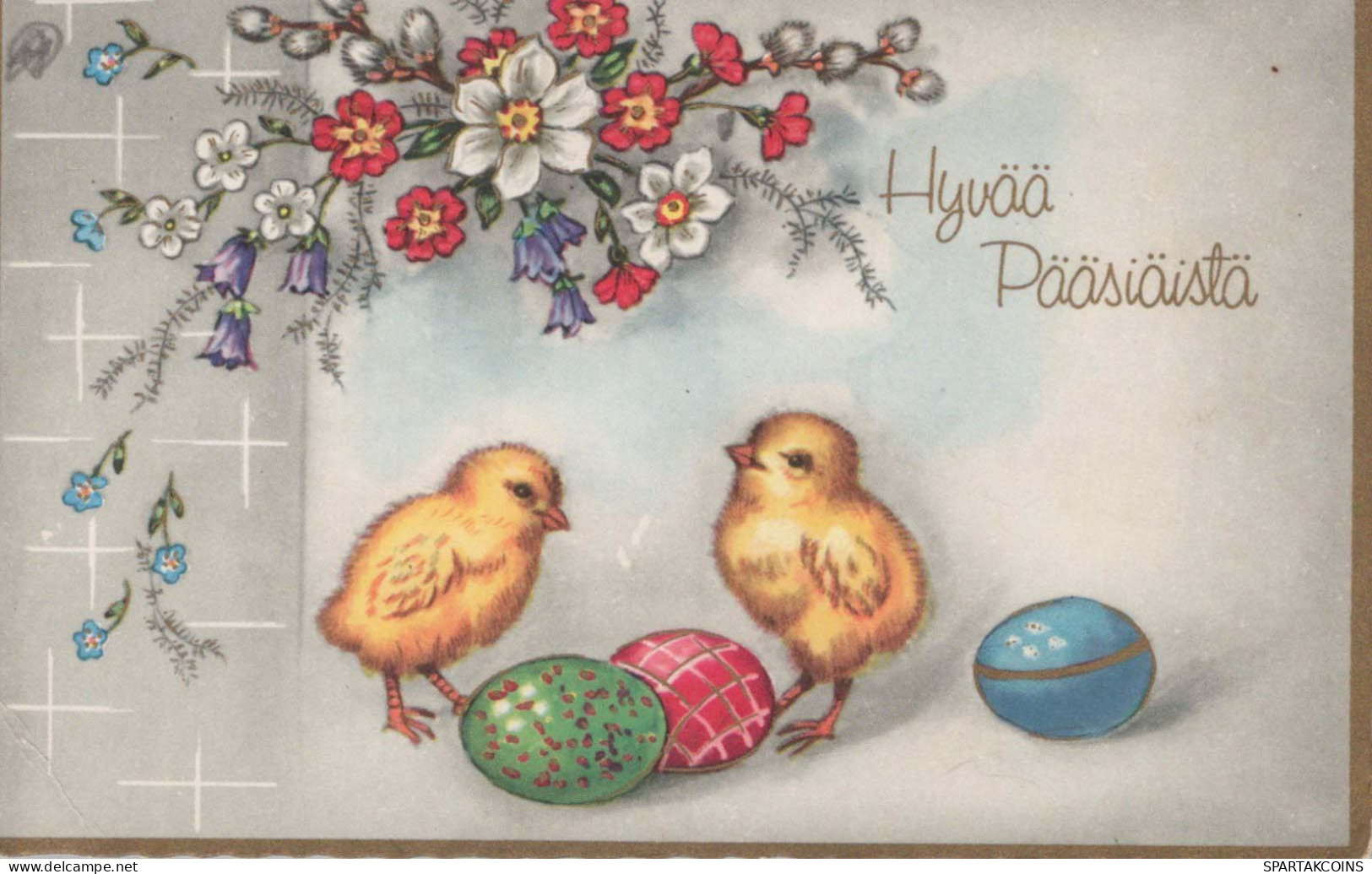 EASTER CHICKEN EGG Vintage Postcard CPA #PKE416.A - Easter