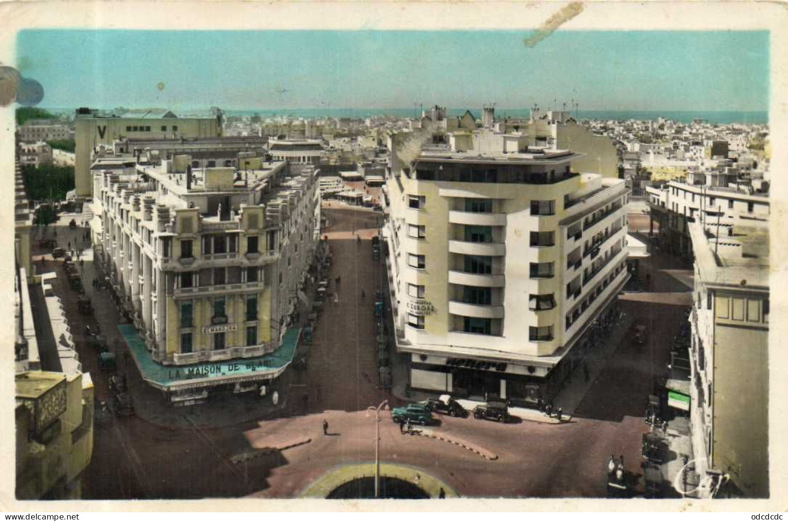 CASABLANCA Panorama Sur La Place Et Rues Chenier Et Aristide Briand Colorisée RV - Casablanca