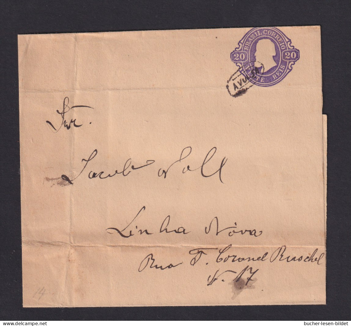 20 R. Ganzsache Mit Oval-Stempel Avulsa Nach Linha Nova - Storia Postale