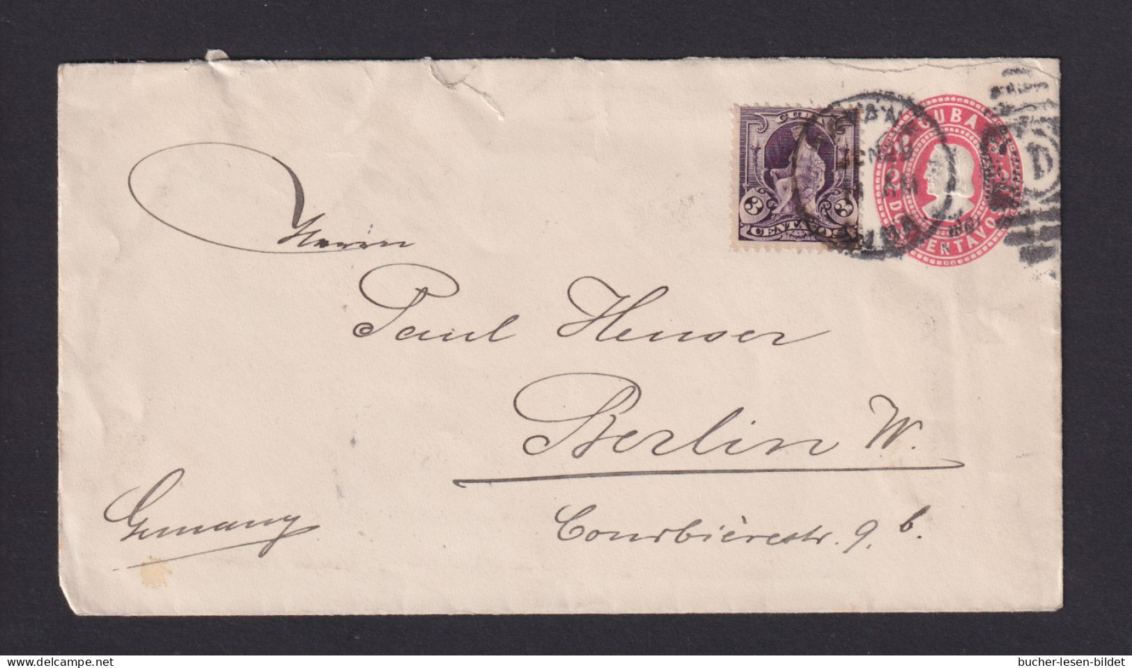 1901 - 2 C. Ganzsache Mit 3 C. Zufrankiert Ab Havana Nach Berlin - Briefe U. Dokumente