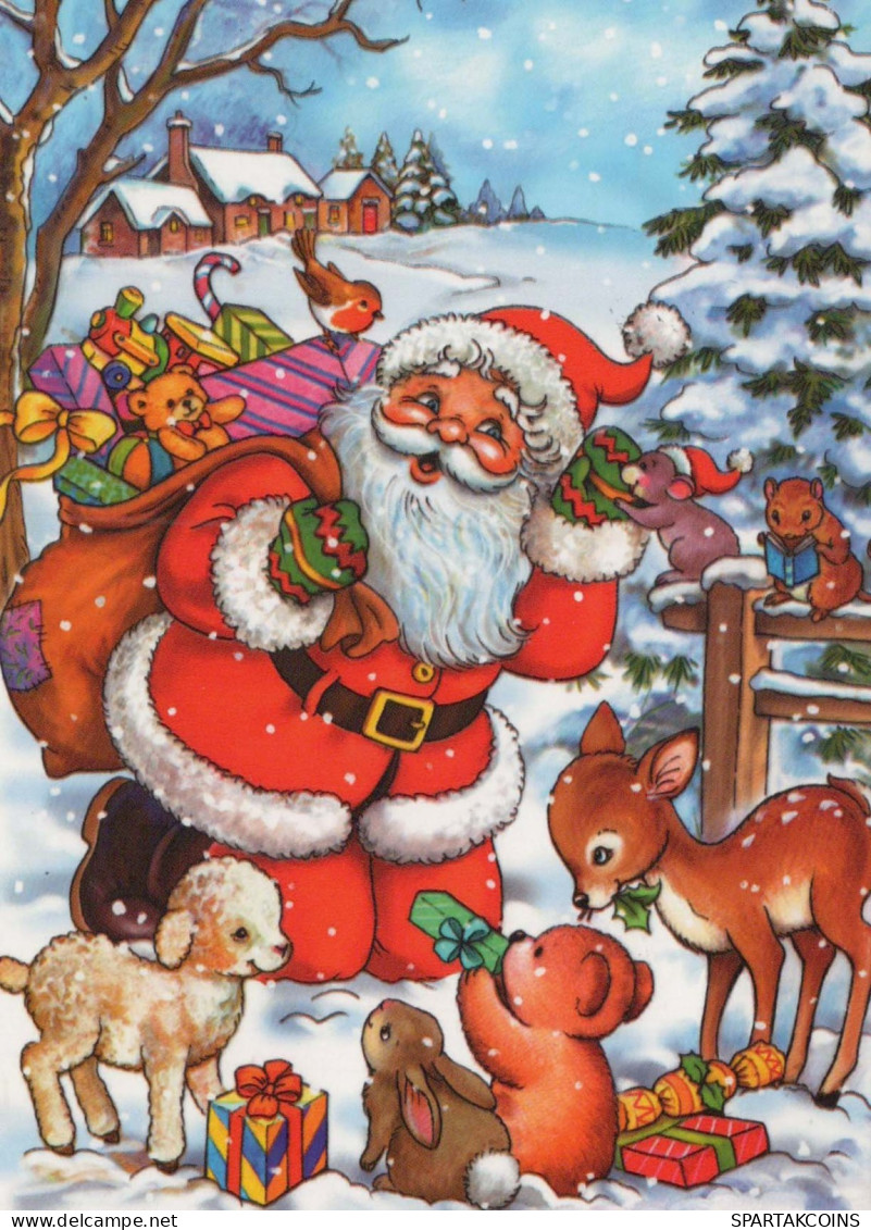 BABBO NATALE Buon Anno Natale Vintage Cartolina CPSM #PBL515.A - Santa Claus