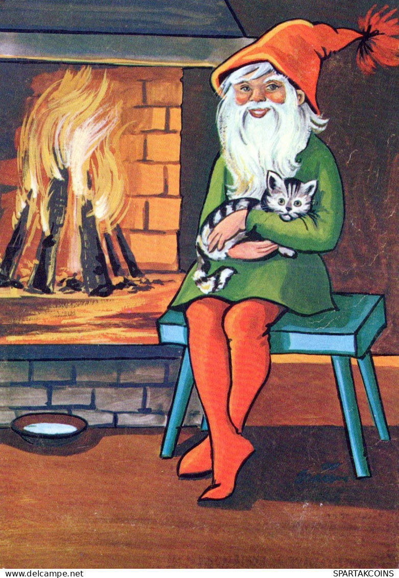 BABBO NATALE Buon Anno Natale Vintage Cartolina CPSM #PBL510.A - Santa Claus