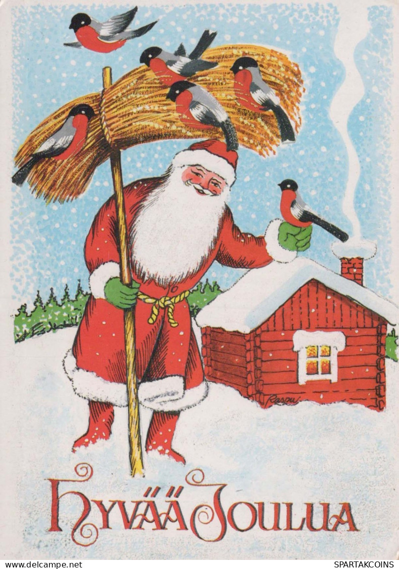 PAPÁ NOEL Feliz Año Navidad Vintage Tarjeta Postal CPSM #PBL499.A - Santa Claus