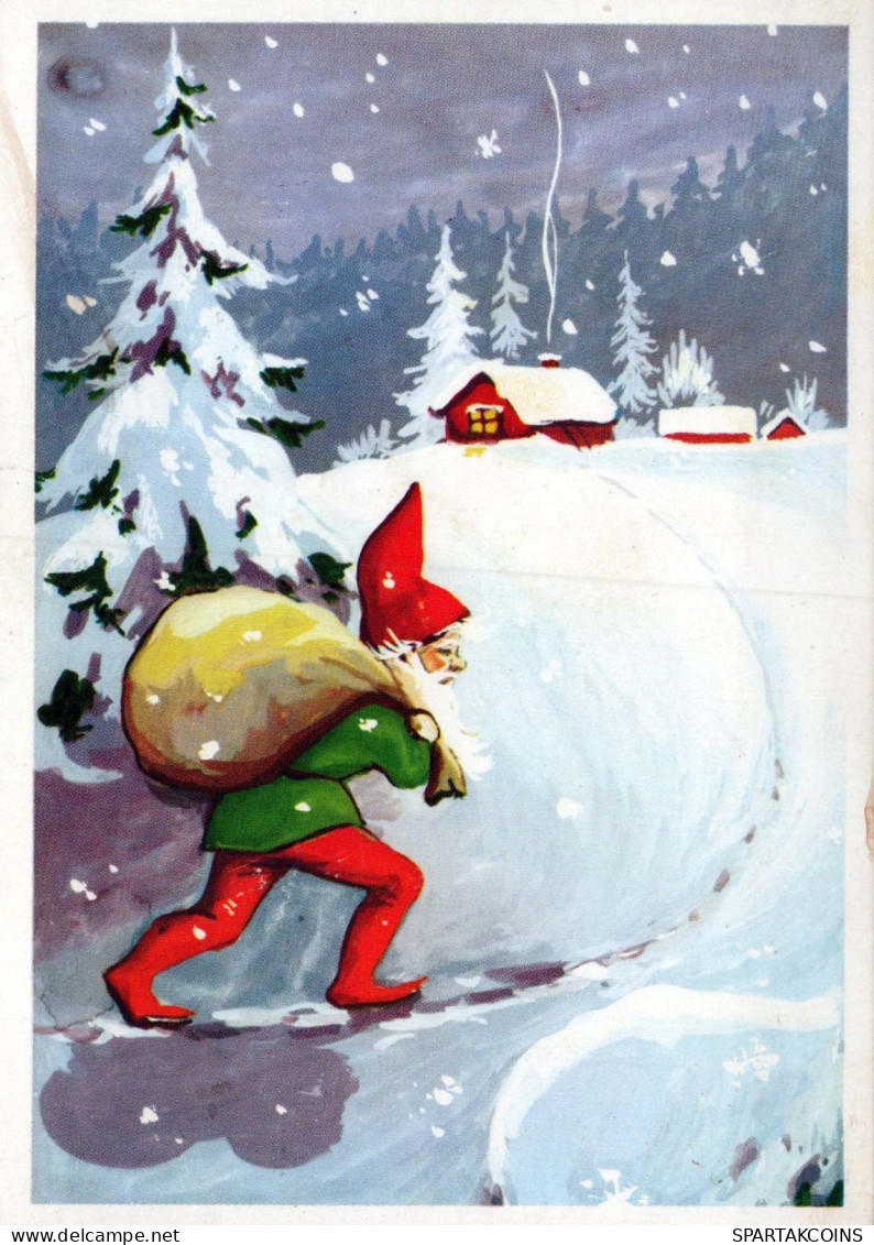 SANTA CLAUS Happy New Year Christmas Vintage Postcard CPSM #PBL453.A - Santa Claus