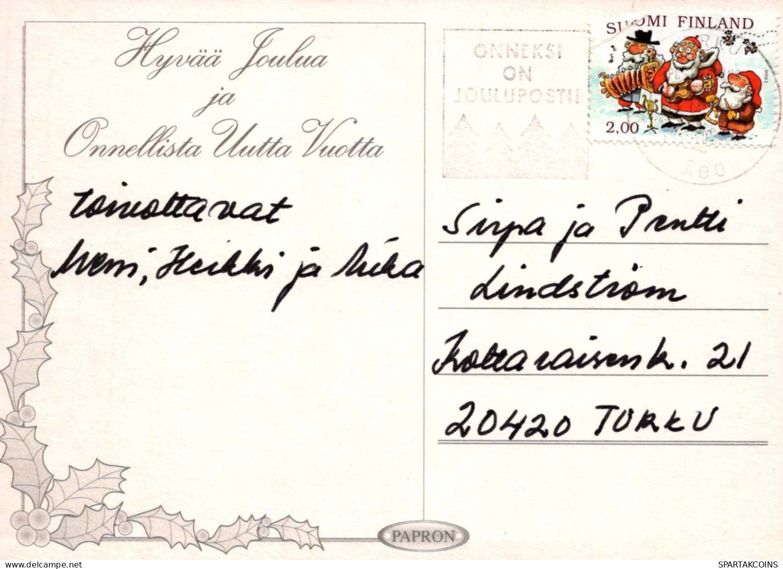 BABBO NATALE Buon Anno Natale Vintage Cartolina CPSM #PBL435.A - Santa Claus
