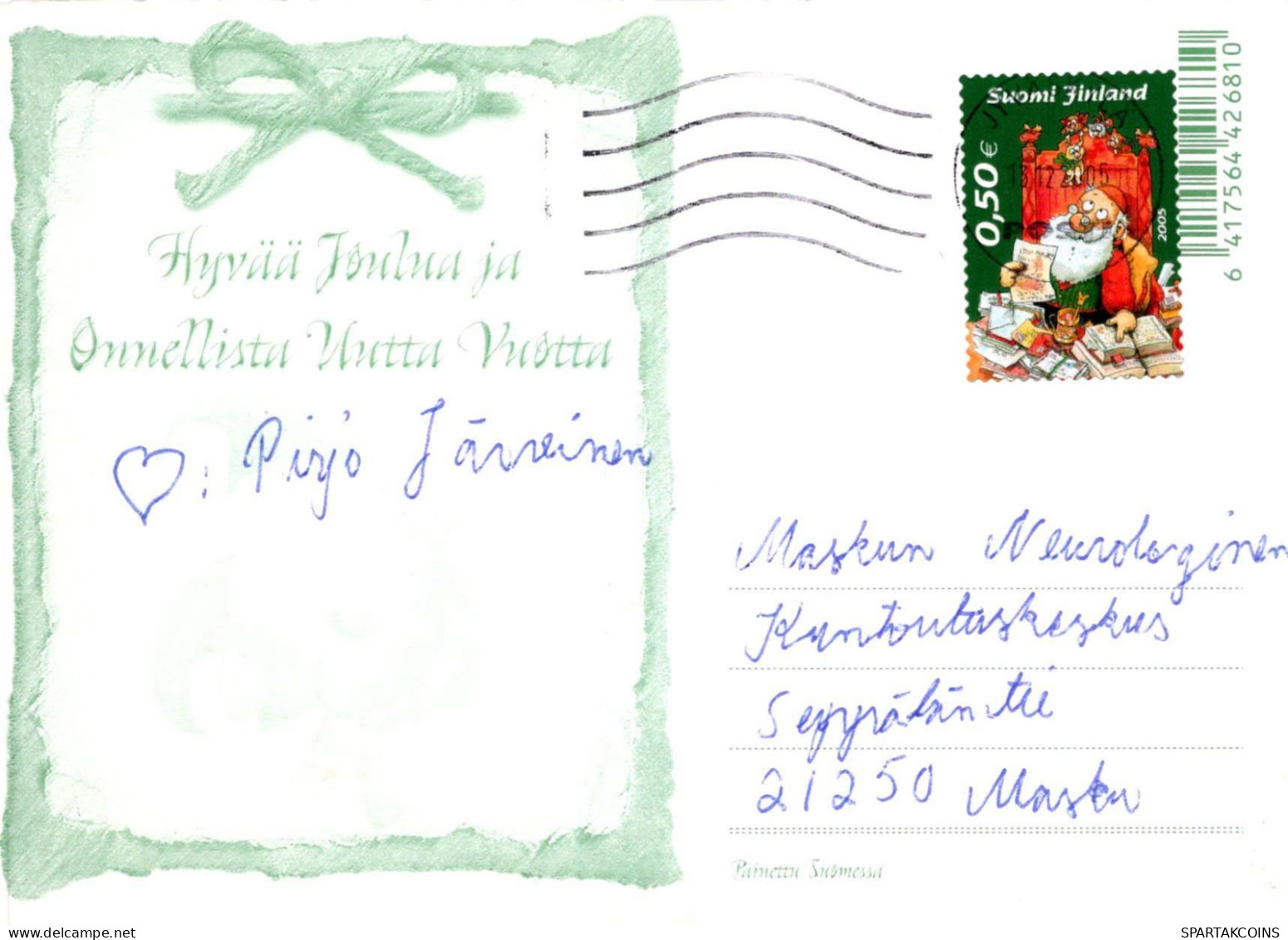 PAPÁ NOEL Feliz Año Navidad Vintage Tarjeta Postal CPSM #PBL369.A - Santa Claus