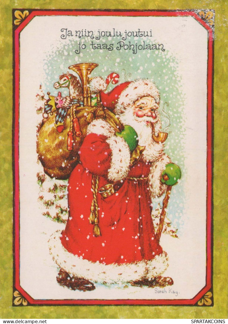 PAPÁ NOEL Feliz Año Navidad Vintage Tarjeta Postal CPSM #PBL329.A - Santa Claus