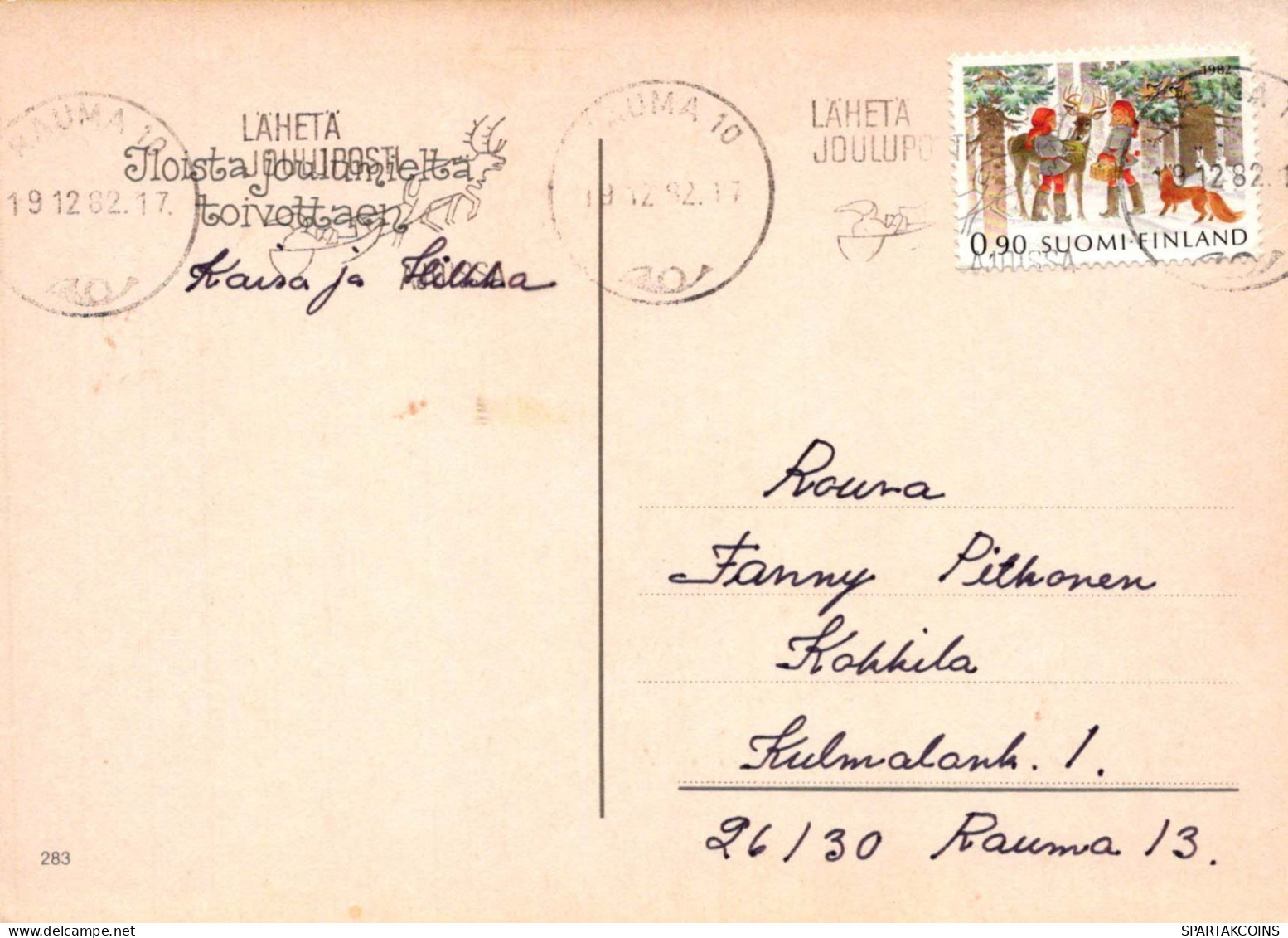 PAPÁ NOEL Feliz Año Navidad Vintage Tarjeta Postal CPSM #PBL329.A - Santa Claus