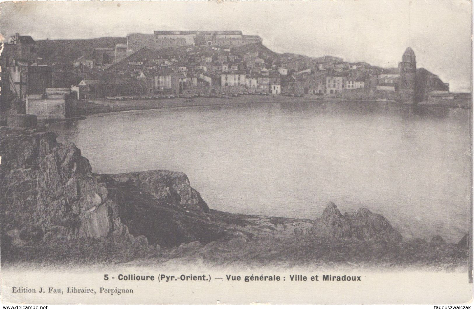 FR66 COLLIOURE - Fau Email 5 - Vue Générale : Ville Et Miradoux - Rare - Belle - Collioure